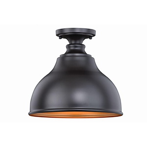 Delano 1-Light Outdoor Ceiling in Farmhouse and Barn Style 10 Inches Tall and 11 Inch Wide