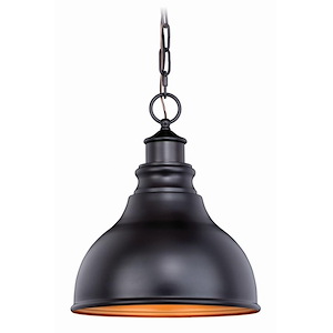 Delano 1-Light Outdoor Pendant in Farmhouse and Barn Style 13 Inches Tall and 11 Inch Wide