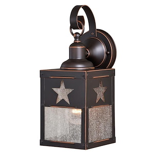 Ranger 1-Light Outdoor Wall Sconce in Rustic and Lantern Style 13 Inches Tall and 5 Inches Wide