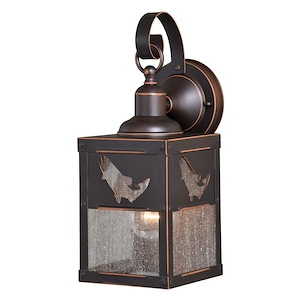 Missoula 1-Light Outdoor Wall Sconce in Rustic and Lantern Style 13 Inches Tall and 5 Inches Wide