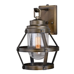 Bruges 1-Light Outdoor Wall Sconce in Industrial and Lantern Style 12 Inches Tall and 7.5 Inches Wide