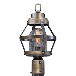 Bruges 1-Light Outdoor Post in Industrial and Empire Style 17.25 Inches Tall and 9 Inches Wide