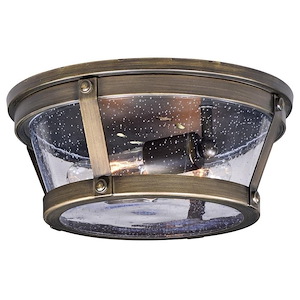 Bruges 2-Light Outdoor Ceiling in Industrial and Drum Style 5 Inches Tall and 12 Inches Wide