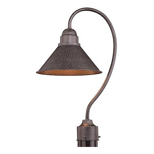 Outland 1-Light Outdoor Post in Farmhouse and Gooseneck Style 20 Inches Tall and 10 Inches Wide
