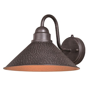 Outland 1-Light Outdoor Wall Sconce in Farmhouse and Barn Style 9 Inches Tall and 12 Inches Wide