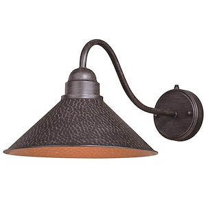 Outland 1-Light Outdoor Wall Sconce in Farmhouse and Barn Style 9.5 Inches Tall and 12 Inches Wide - 707958