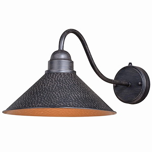 Outland 1-Light Outdoor Wall Sconce in Farmhouse and Barn Style 9.5 Inches Tall and 12 Inches Wide