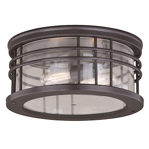 Wrightwood 2-Light Outdoor Ceiling in Transitional and Drum Style 5.75 Inches Tall and 12 Inches Wide - 707952