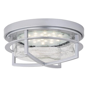 Logan 1-Light Outdoor Ceiling in Contemporary and Drum Style 6 Inches Tall and 13 Inches Wide