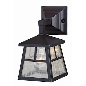 Mission 1-Light Outdoor Wall Sconce in Mission and Lantern Style 11 Inch Tall and 6 Inches Wide