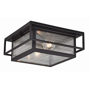 Hyde Park 2-Light Outdoor Ceiling in Mission and Rectangular Style 5.25 Inches Tall and 12 Inches Wide - 820843