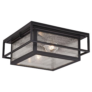 Hyde Park 2-Light Outdoor Ceiling in Mission and Rectangular Style 5.25 Inches Tall and 12 Inches Wide