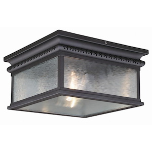 Cambridge 2-Light Outdoor Ceiling in Traditional and Square Style 6.5 Inches Tall and 12 Inches Wide