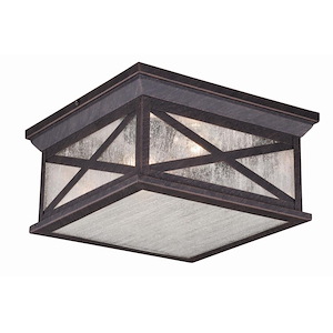 Maxwell 2-Light Outdoor Ceiling in Transitional and Square Style 5.75 Inches Tall and 11 Inch Wide - 1153915