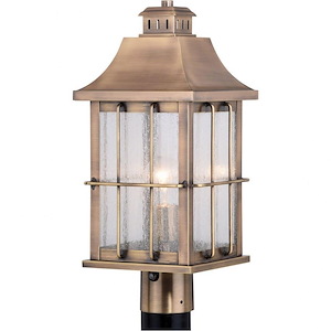 Quincy 1-Light Outdoor Post in Traditional and Rectangular Style 18 Inches Tall and 8 Inches Wide