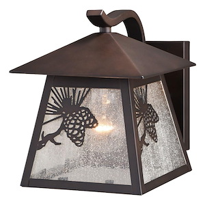 Whitebark 1-Light Outdoor Wall Sconce in Rustic and Lantern Style 8 Inches Tall and 6.75 Inches Wide