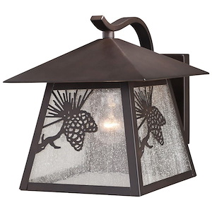 Whitebark 1-Light Outdoor Wall Sconce in Rustic and Lantern Style 10 Inches Tall and 9.25 Inches Wide - 1074098