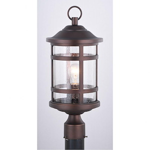 Southport 1-Light Outdoor Post in Transitional and Cylinder Style 19.75 Inches Tall and 8.5 Inches Wide - 1050528