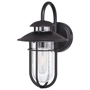 Bar Harbor 1-Light Outdoor Wall Sconce in Coastal and Lantern Style 12.5 Inches Tall and 7.5 Inches Wide