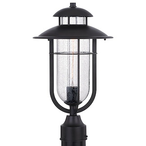 Bar Harbor 1-Light Outdoor Post in Coastal and Cylinder Style 16 Inches Tall and 9.5 Inches Wide - 1050457