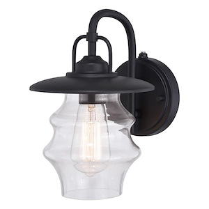 Glenn 1-Light Outdoor Wall Sconce in Coastal and Lantern Style 10.25 Inches Tall and 6.75 Inches Wide - 1073788