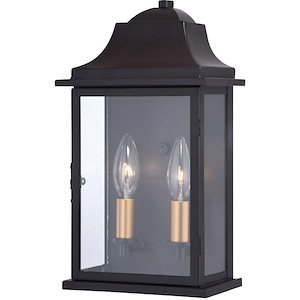 Bristol 2-Light Outdoor Wall Sconce in Traditional and Rectangular Style 13 Inches Tall and 7.5 Inches Wide