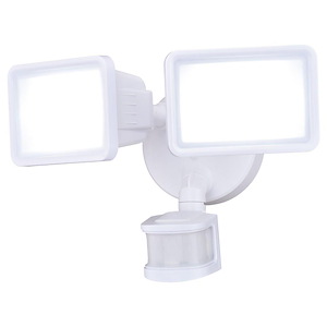 Quentin 2-Light Outdoor Motion Sensor in Transitional and Square Style 7.25 Inches Tall and 12 Inches Wide
