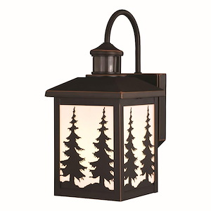 Yosemite 1-Light Outdoor Motion Sensor in Rustic and Lantern Style 14.75 Inches Tall and 7 Inches Wide - 1074122