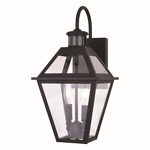 Nottingham 2-Light Outdoor Motion Sensor in Transitional and Empire Style 17.25 Inches Tall and 8.5 Inches Wide