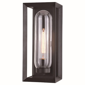Pullman 1-Light Outdoor Wall Sconce in Transitional and Rectangular Style 15.5 Inches Tall and 6.5 Inches Wide