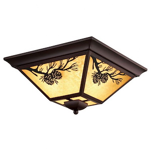 Douglas - 3 Light Outdoor Flush Mount In Rustic Style-7 Inches Tall and 14 Inches Wide