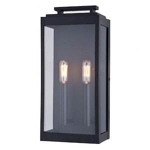 Hampton - 2 Light Outdoor Wall Mount In Contemporary Style-15.5 Inches Tall and 7 Inches Wide