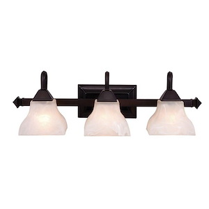 Cardiff 3-Light Bathroom Light in Transitional Style 7.75 Inches Tall and 25 Inches Wide - 1333994