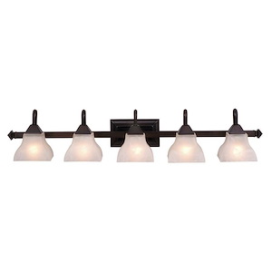 Cardiff 5-Light Bathroom Light in Transitional Style 7.75 Inches Tall and 40.75 Inches Wide - 1333897