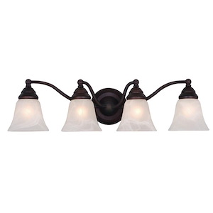 Standford 4-Light Bathroom Light in Traditional Style 7 Inches Tall and 26 Inches Wide