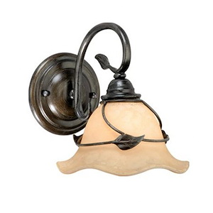 Vine 1-Light Bathroom Light in Rustic Style 9.25 Inches Tall and 7.5 Inches Wide