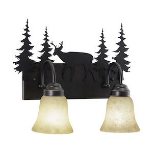 Bryce 2-Light Bathroom Light in Rustic Style 13.75 Inches Tall and 16.75 Inches Wide - 1333765