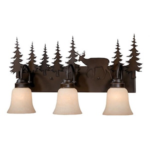 Bryce 3-Light Bathroom Light in Rustic Style 13.75 Inches Tall and 24.75 Inches Wide - 1333766