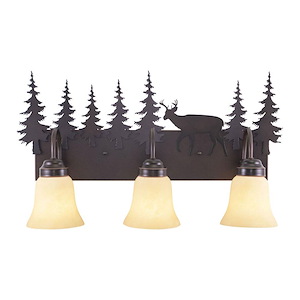 Bryce 3-Light Bathroom Light in Rustic Style 13.75 Inches Tall and 24.75 Inches Wide - 1333766