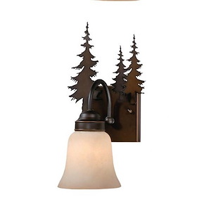 Yosemite 1-Light Wall Sconce in Rustic Style 13.75 Inches Tall and 8.75 Inches Wide