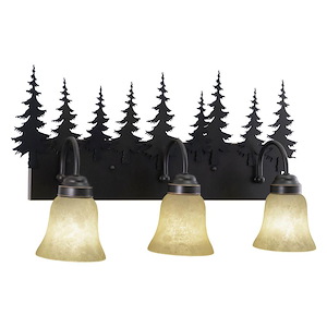 Yosemite 3-Light Bathroom Light in Rustic Style 13.75 Inches Tall and 24.75 Inches Wide - 1334441