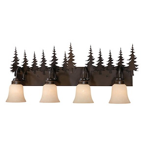 Yosemite 4-Light Bathroom Light in Rustic Style 14 Inches Tall and 33 Inches Wide