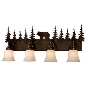 Bozeman 4-Light Bathroom Light in Rustic Style 14 Inches Tall and 33 Inches Wide - 1333767