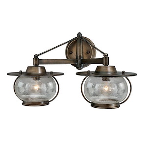 Jamestown 2-Light Bathroom Light in Coastal Style 11 Inch Tall and 18 Inches Wide