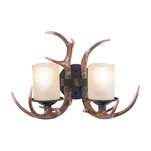 Yoho 2-Light Wall Sconce in Rustic Style 12.5 Inches Tall and 16.75 Inches Wide - 430897