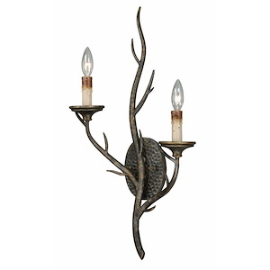 Monterey 2-Light Wall Sconce in Rustic and Candle Style 26.75 Inches Tall and 13 Inches Wide