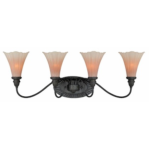 Lily 4-Light Bathroom Light in Traditional Style 10.5 Inches Tall and 29.5 Inches Wide