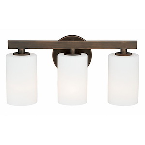 Glendale 3-Light Bathroom Light in Transitional Style 8 Inches Tall and 16.25 Inches Wide