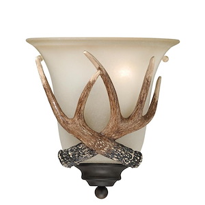 Yoho 1-Light Wall Sconce in Rustic and Flush Style 10 Inches Tall and 9 Inches Wide - 515550