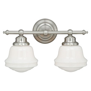 Huntley 2-Light Bathroom Light in Farmhouse Style 10 Inches Tall and 16 Inches Wide